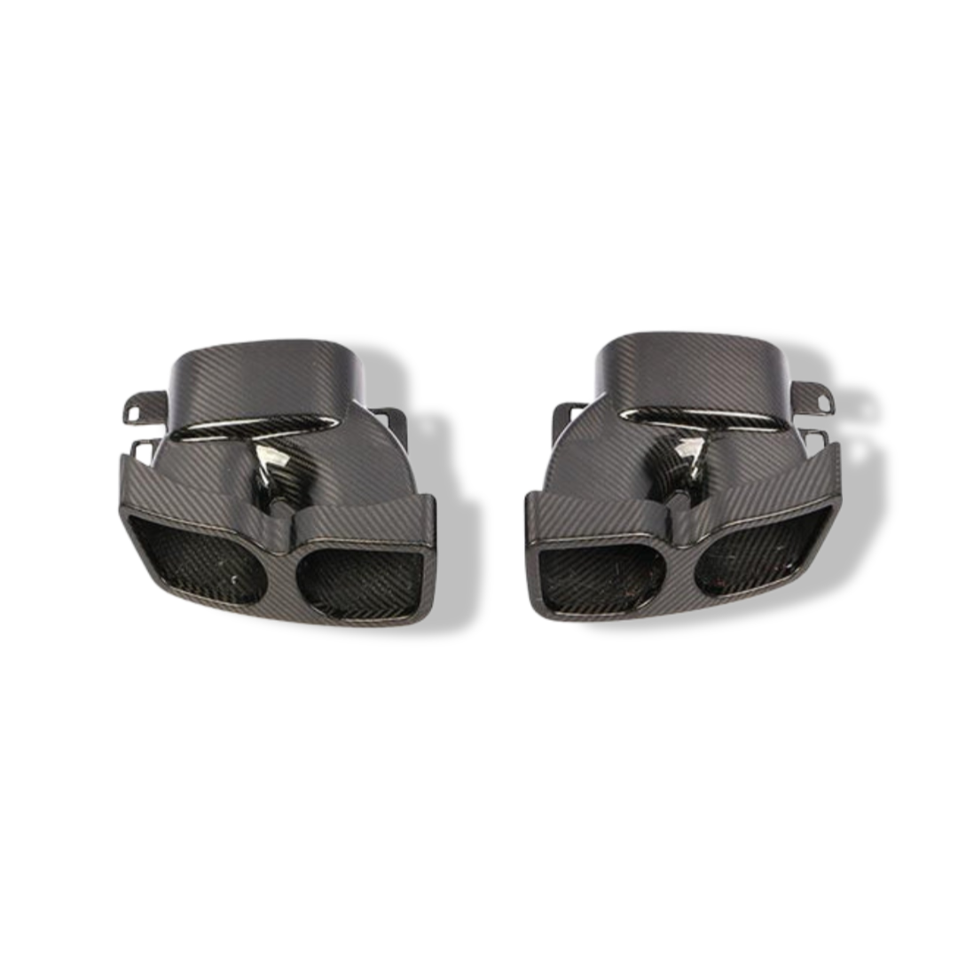 Carbon Fiber Dual Exhaust Tips BRS Style - Mercedes Benz W205 C63 AMG, W213 E63 AMG, & W222 S63 AMG