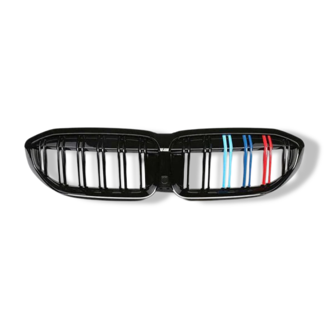 Gloss Black Dual Slat Front Grilles - BMW G20 / G28 3 Series