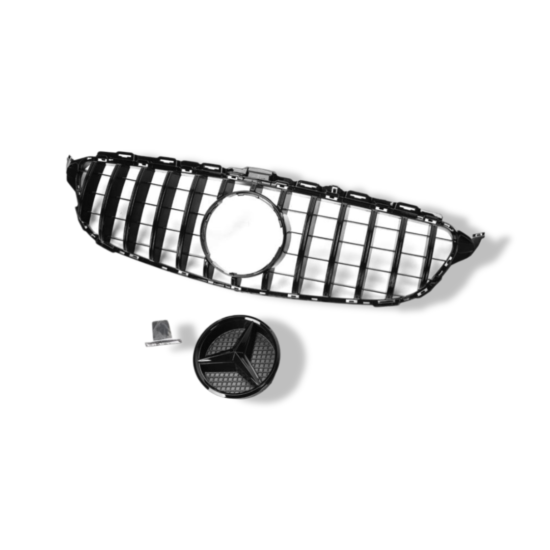 Gloss Black Front Grille AMG Style - Mercedes Benz W205 C-Class